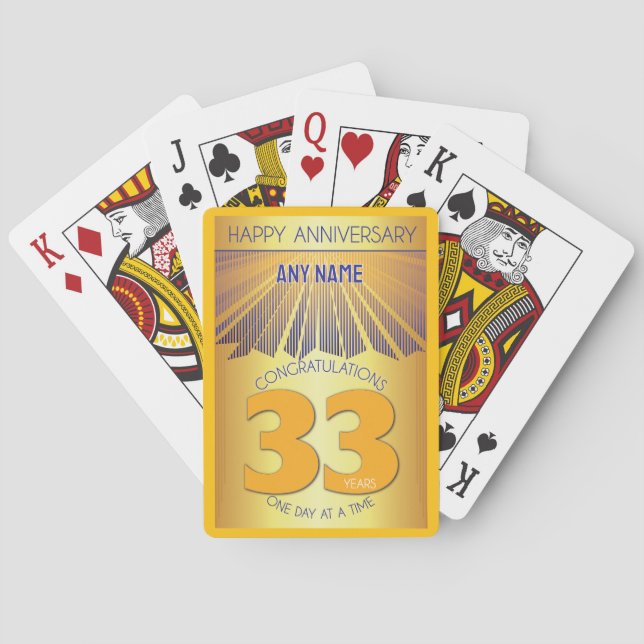 Baralho 33 Ano | Golden Ray 12 Passos NOME PERSONALIZADO (Verso)