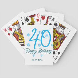 Baralho 40th birthday add name date year blue template