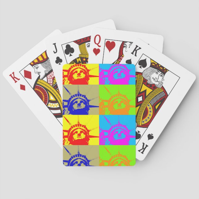 Baralho 4 Color Pop Art Lady Liberty (Verso)