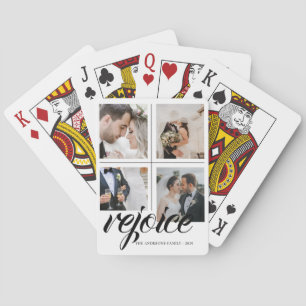 Baralho 4 Mínimo de Colagem de Fotos - alegre branco preto