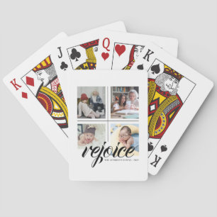 Baralho 4 Mínimo de Colagem de Fotos - alegre branco preto