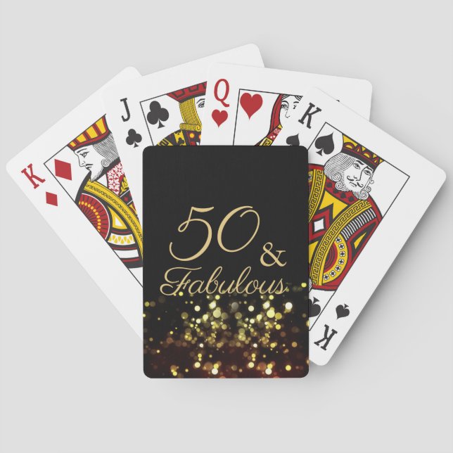 Baralho 50 e Fabuloso Aniversário Negro e Dourado (Verso)