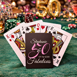 Baralho 50 e Fabuloso Rosa Festa de Aniversário Personaliz