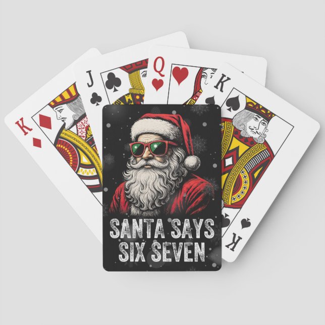 Baralho 67 Meme Funny Santa Says Six Seven Christmas (Verso)