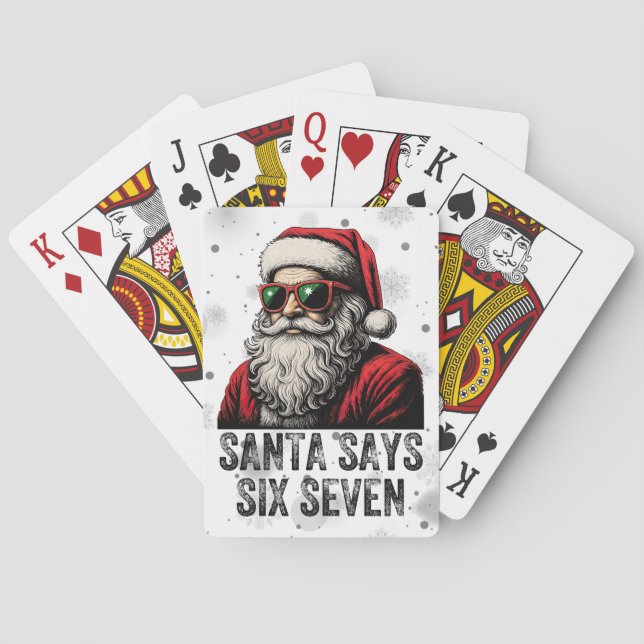 Baralho 67 Meme Funny Santa Says Six Seven Christmas (Verso)