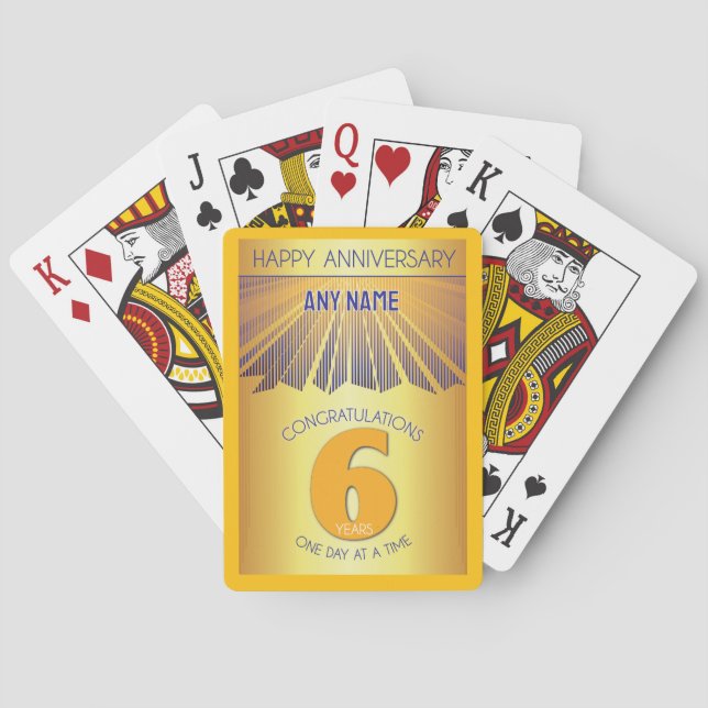 Baralho 6 Year | Golden Ray 12 Step CUSTOM NAME (Verso)