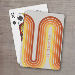 Baralho 70 Linha Inspirada Arca Vermelha Laranja Amarelo S<br><div class="desc">Um design boêmico curvado com padrão listrado e formas circulares em cores sunset amarelo,  laranja e vermelho de tijolo. Um design ousado,  mas mínimo,  com uma área opcional para adicionar texto.</div>