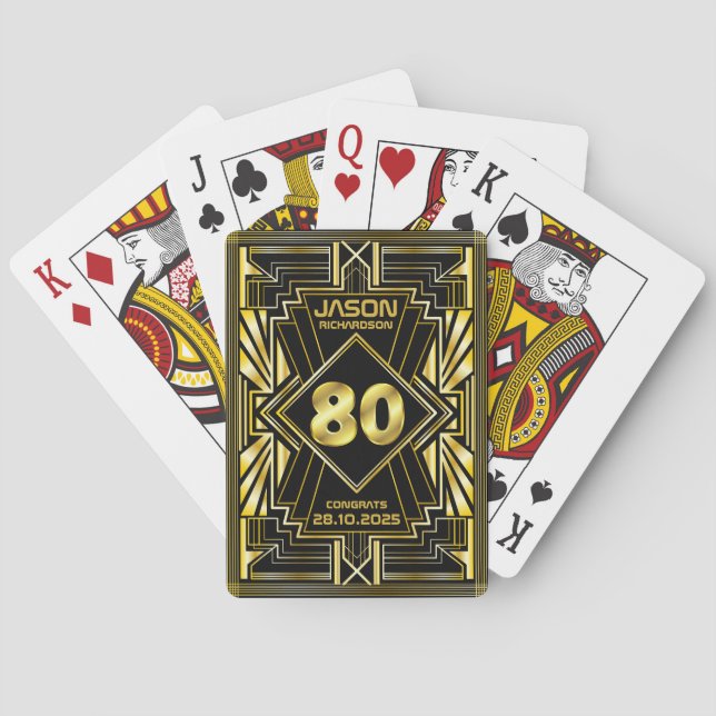 Baralho 80 Birthday Art Deco Dourado Excelente Negro Gatsb (Verso)