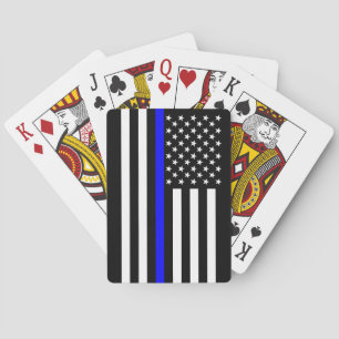 Baralho A bandeira americana fina simbólica de Blue Line