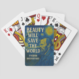 Baralho A beleza salvará a citação de Dostoevsky no mundo,