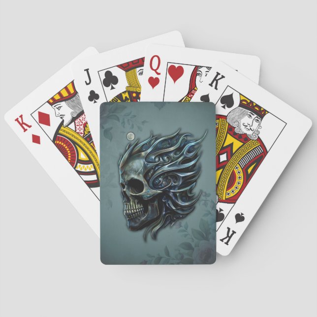 Baralho A Chama da Vida: Um Design de Caveira. (Verso)