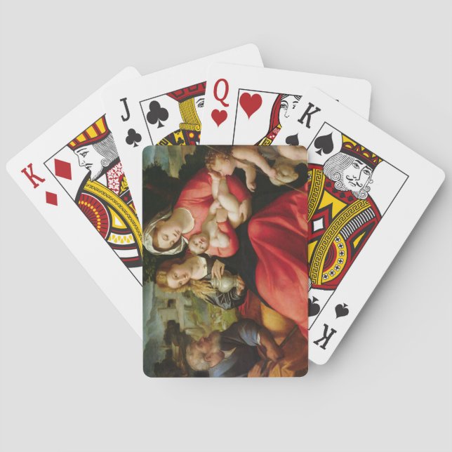 Baralho A família santamente, c.1508-12 (óleo em canvas) (Verso)