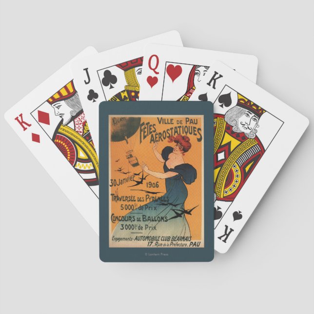 Baralho A mulher Vermelho-Dirigida espera o poster dos (Verso)