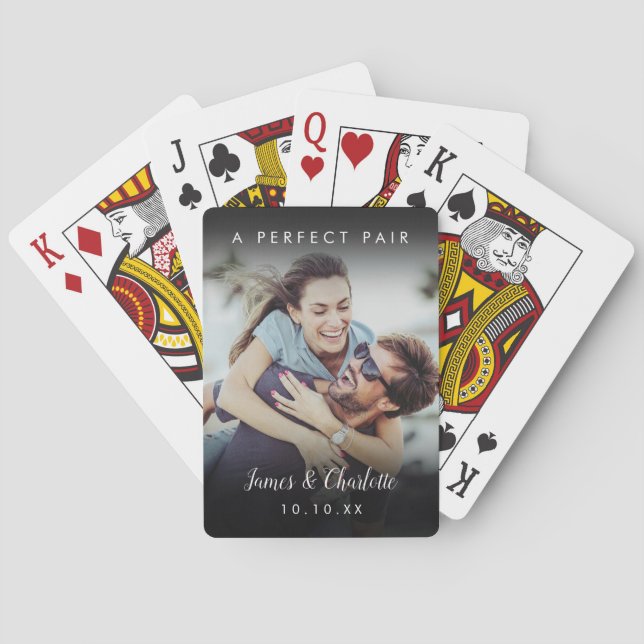Baralho A Perfect Pair Name Date Couple Photo (Verso)