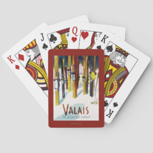 Baralho A terra da luz do sol - esquis que estão na neve