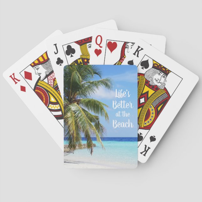 Baralho A vida é melhor na praia jogando cartas (Verso)