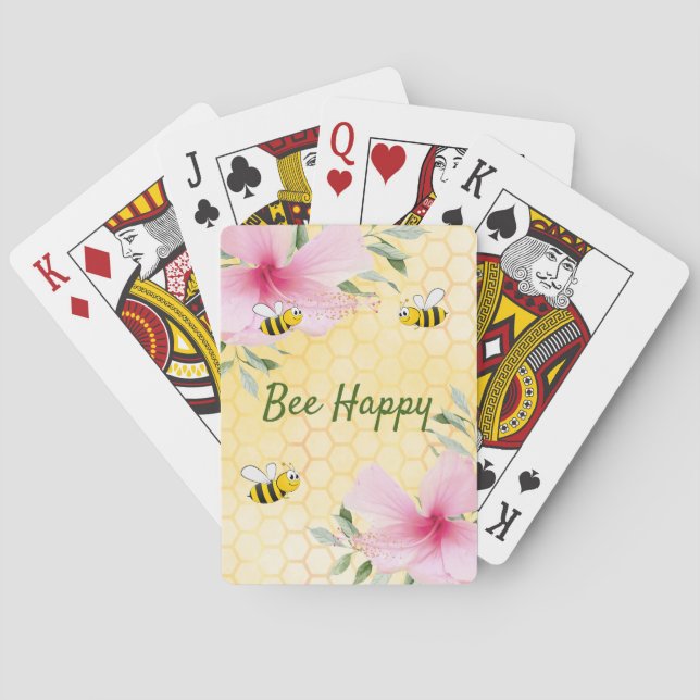 Baralho Abelha Feliz Bombus Abelhas amarelas no verão (Verso)