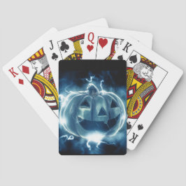 Baralho abóbora de Halloween na chuva