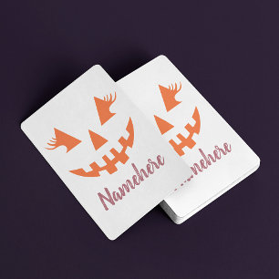 Baralho Abóbora de Halloween Personalizada Feminina Jack O
