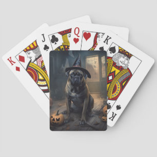 Baralho Abóboras de Halloween Assustadoras Bullmastiff