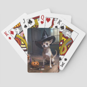 Baralho Abóboras de Halloween Assustadoras de Chihuahua