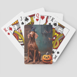 Baralho Abóboras Vizsla de Halloween Assustadoras