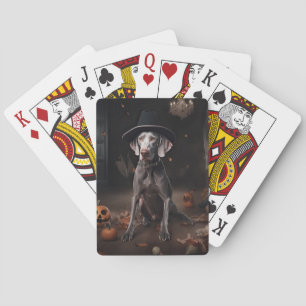 Baralho Abóboras Weimaraner Halloween Assustador