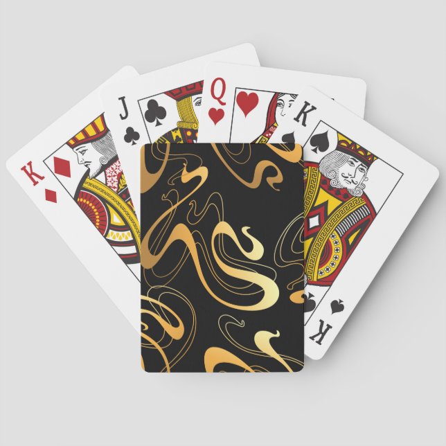 Baralho Abstrato amarelo e preto clássico (Verso)