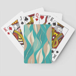 Baralho Abstrato Aqua e folhas de estanho