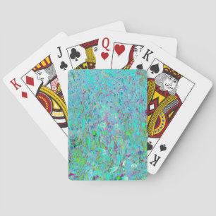 Baralho Abstrato Aqua Green e Purple Coneflower Garden