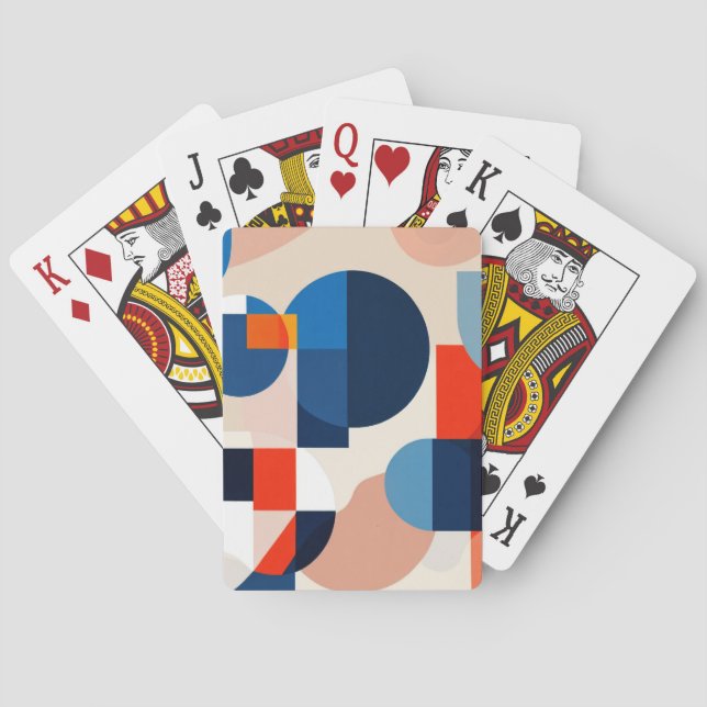 Baralho Abstrato de Arte Geométrica do Meio século Escandi (Verso)