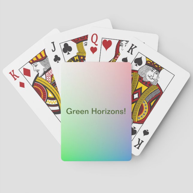 Baralho Abstrato de cores personalizadas do arco-íris verd (Verso)