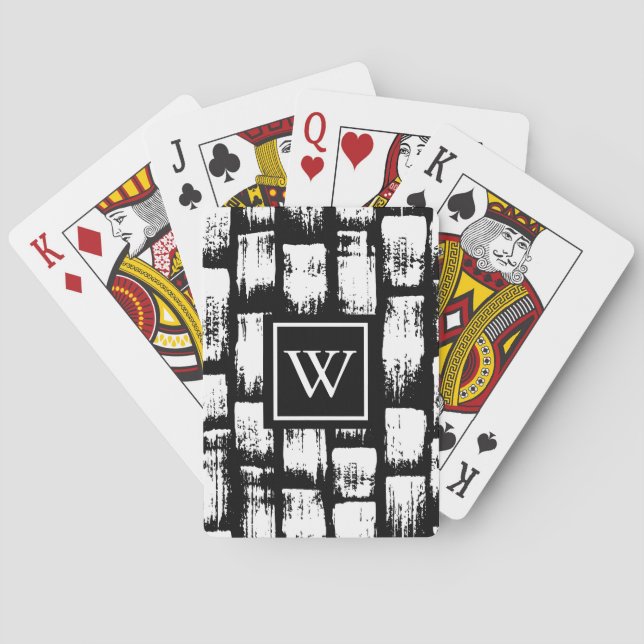 Baralho Abstrato de Pincel Preto e Branco (Verso)