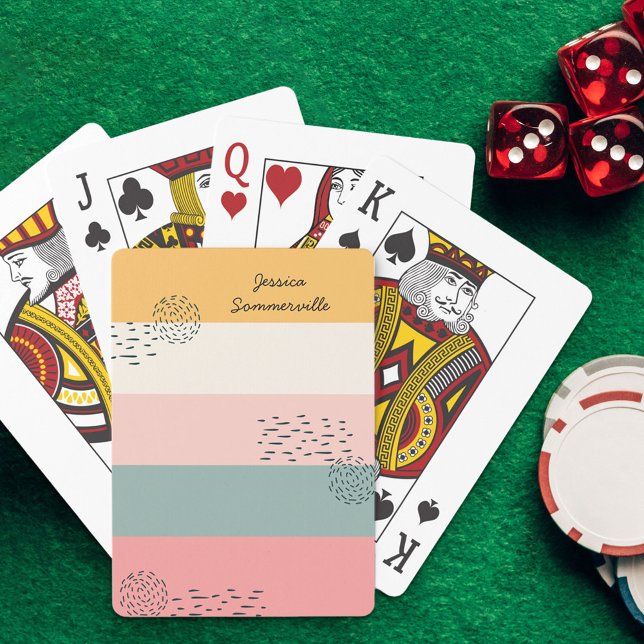 Baralho Abstrato Doodle Color Stripe Personalizado (Criador carregado)