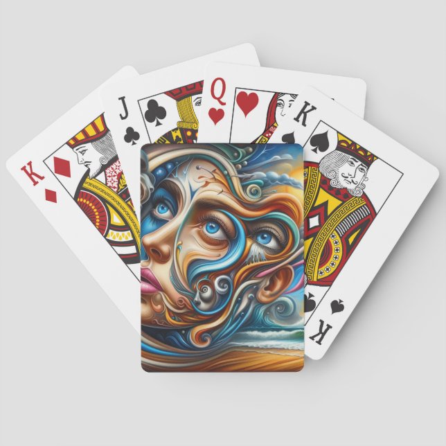 Baralho Abstrato Dreamscape Ocean Serenity & Cosmic Wonder (Verso)