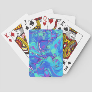 Baralho Abstrato em Blues, Verdes e Roxos