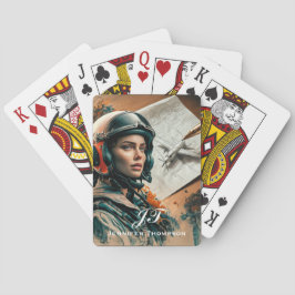 Baralho Abstrato, Impressionista Piloto Feminina e Avião