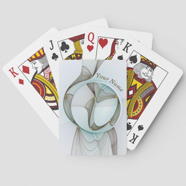 Baralho Abstrato Modern Turquoise Brown Dourado Elegance N (Verso)