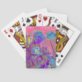 Baralho Abstrato púrpura e azul-hidrangea com magenta