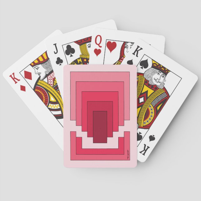 Baralho Abstrato retângulo em vermelho (Verso)