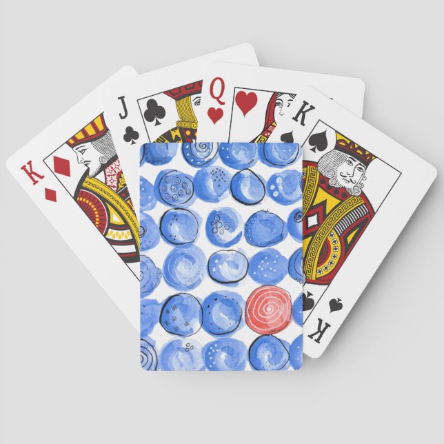 Baralho Abstrato Watercolor Blue Pontos (Verso)