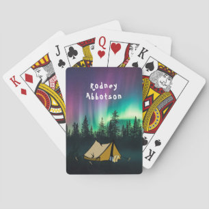 Baralho Acampamento sob a Aurora Borealis - Personalizar