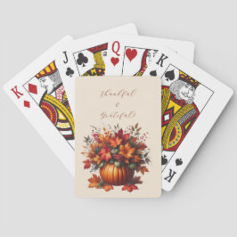 Baralho Ação de Graças Pumpkin com Folhas de outono
