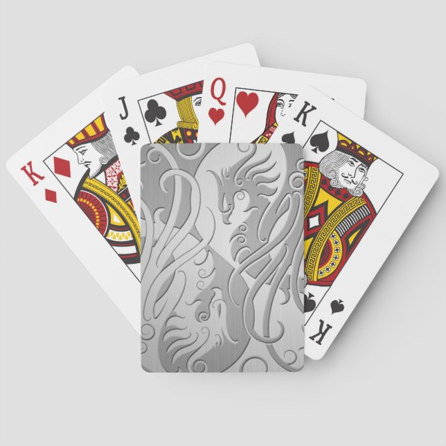 Baralho Aço inoxidável: Yin Yang Phoenix (Verso)