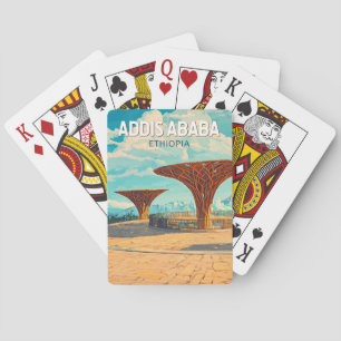 Baralho Addis Abeba Etiópia Viagem Arte Vintage