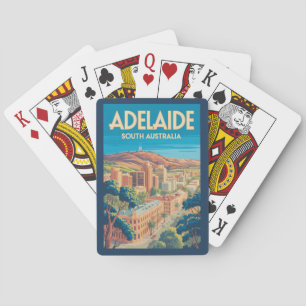 Baralho Adelaide Austrália Ilustração Viagem Arte Vintage