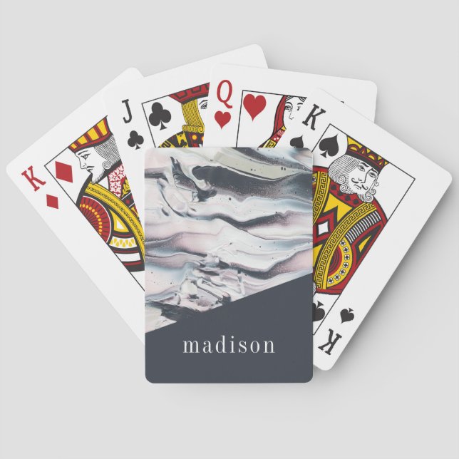 Baralho Adicionar Seu Nome| Marbling V Crop (Verso)