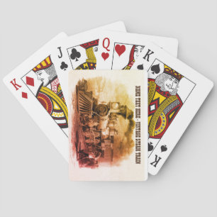 Baralho Adicione Nome, Locomotive Vintage Steam Train Engi