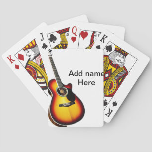 Baralho Adicione o nome do texto guitarra acústica castanh