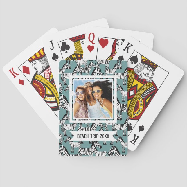 Baralho Adicione seu nome | Padrão Zebra (Verso)